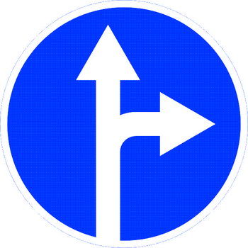 Знак 4.1.4 движение прямо или направо - Дорожные знаки - Предписывающие знаки - Магазин охраны труда Протекторшоп