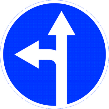 Знак 4.1.5 движение прямо или налево - Дорожные знаки - Предписывающие знаки - Магазин охраны труда Протекторшоп