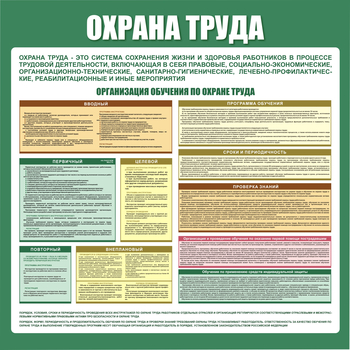 С06 Стенд организация обучения по охране труда  (1000х1000 мм, пластик ПВХ 3 мм, алюминиевый багет серебряного цвета) - Стенды - Стенды по охране труда - Магазин охраны труда Протекторшоп