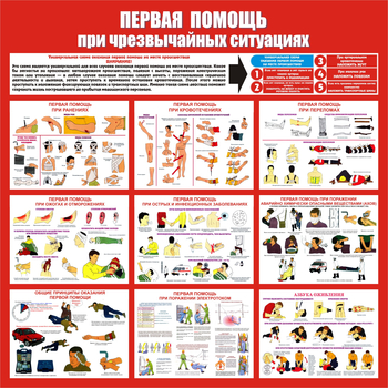 С20 Стенд первая помощь (при чрезвычайных ситуациях) (1000х1000 мм, пластик ПВХ 3мм, Прямая печать на пластик) - Стенды - Стенды по первой медицинской помощи - Магазин охраны труда Протекторшоп